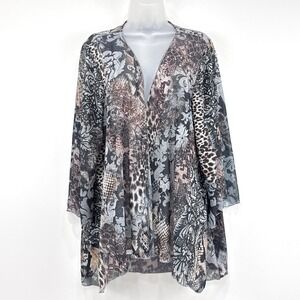 BLEU Cardigan‎ Womens XL Mixed Media NWT Whimsigoth Beaded Artsy Lightweight